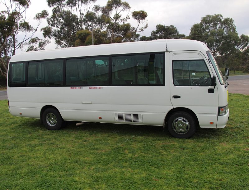 Drivers side of 20 seater bus for hire