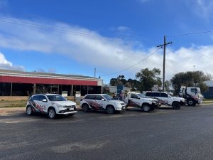 Synon & Penny Peers in front of the Murrayville workshop